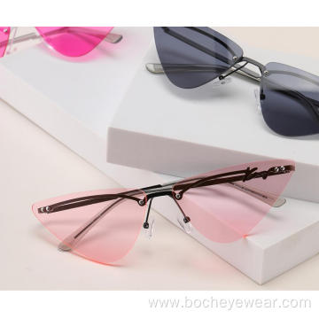 7044 Custom logo clear uv400 trendy fashion shades sunglasses for women